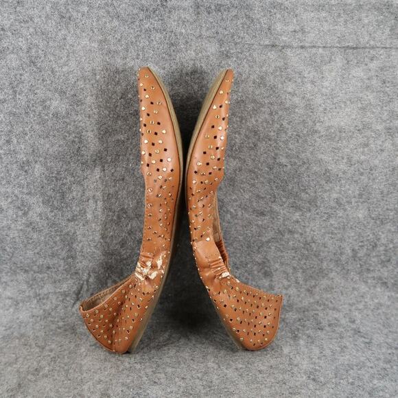 Steve Madden Shoes Womens 9 Ballet Flats Studs Perforated Brown Slip On Casual - Picture 9 of 12